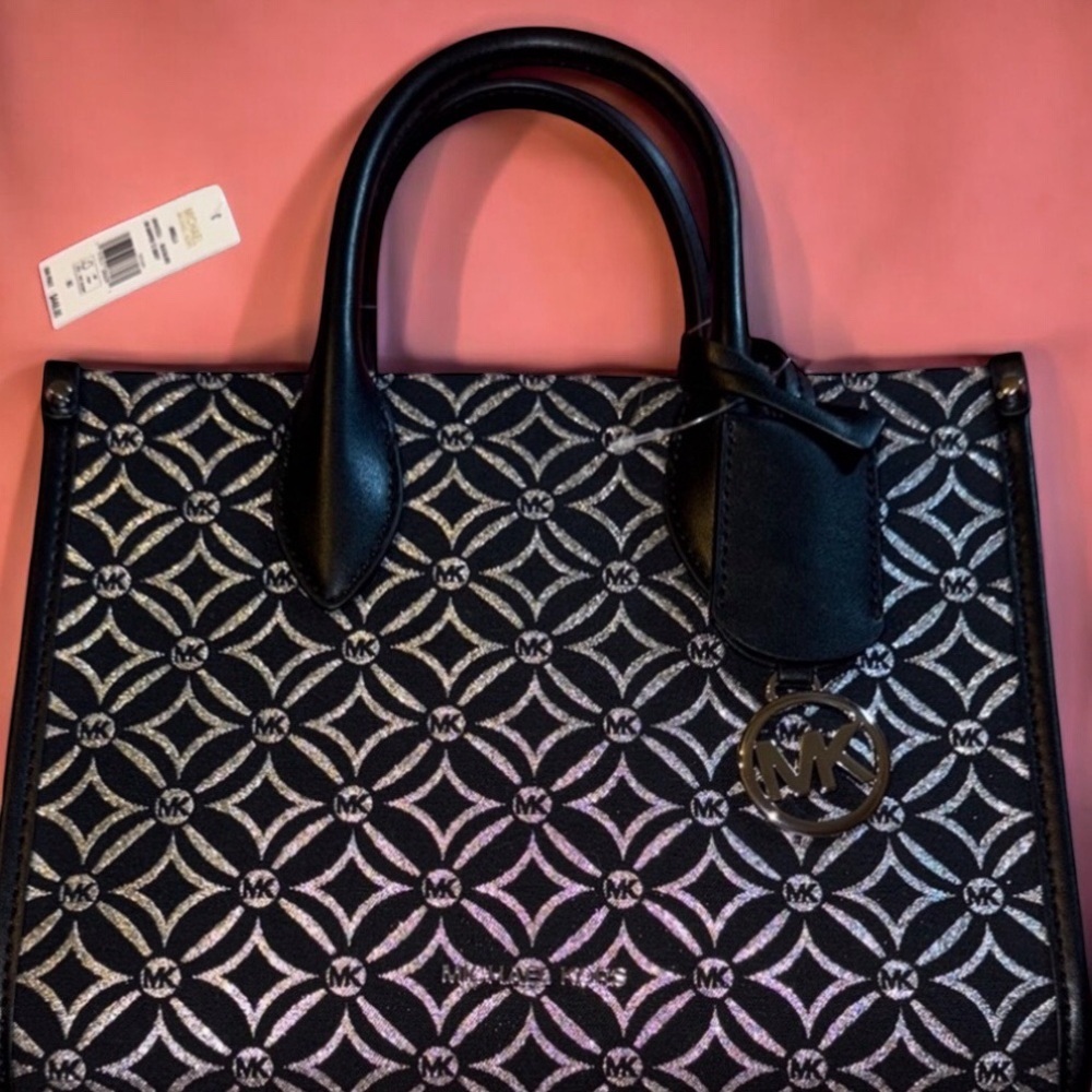 NWT Michael Kors Black and Silver Tote Bag